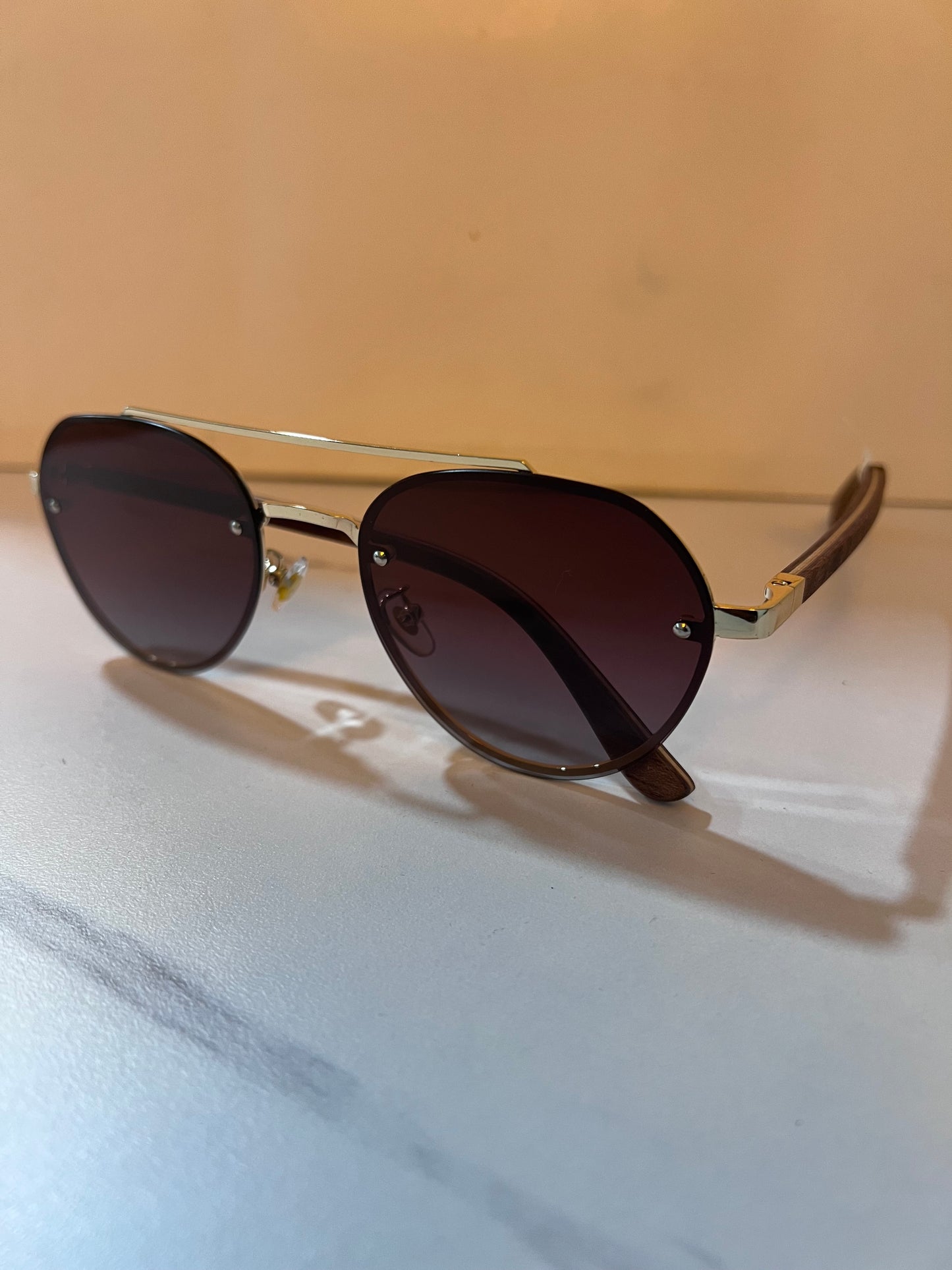OPTI WOOD AVIATOR BROWN GOLD