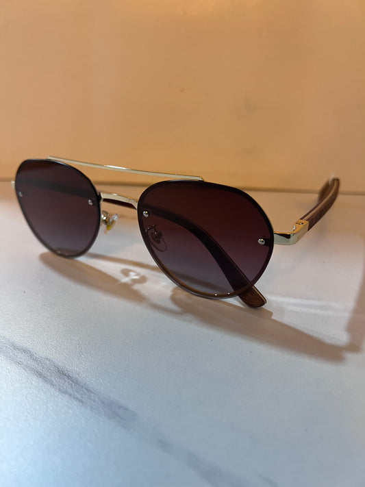 OPTI WOOD AVIATOR BROWN GOLD