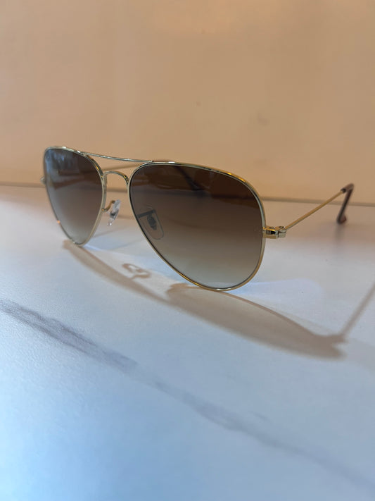 RAY-BAN AVIATOR GOLD GRADUAL BROWN