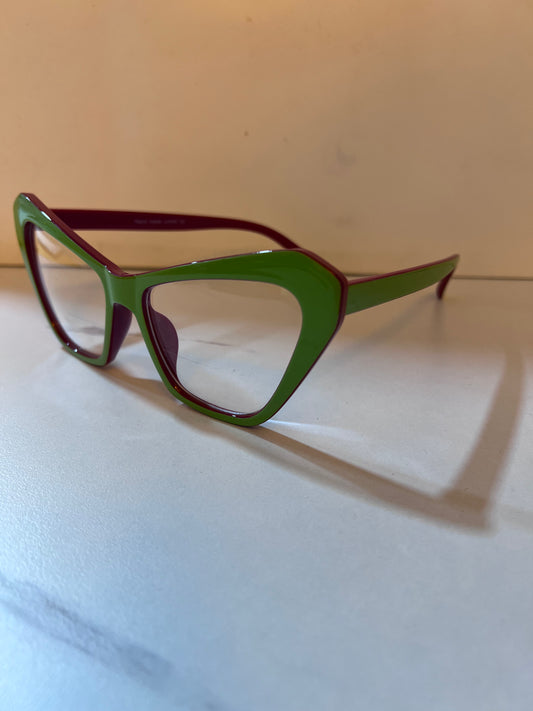 OPTI BASIC PINK/GREEN CATEYE - OVERSIZED